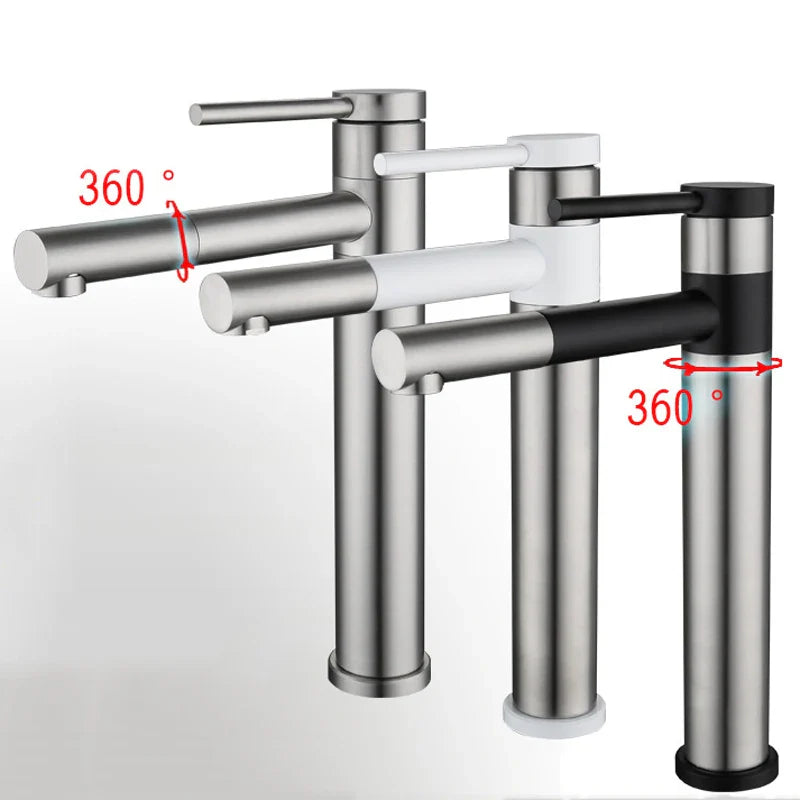 Afralia™ 360 Rotating Basin Faucet Deck Mounted Single Handle Mixer Tap