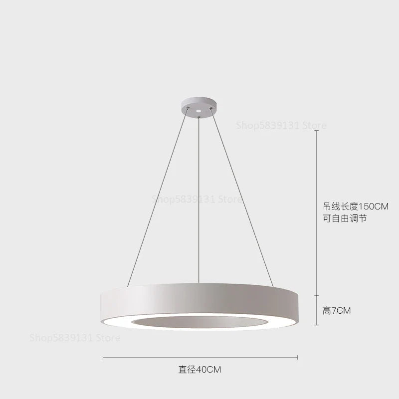 Afralia™ Modern Minimalist Metal Circle Pendant Lights with LED, for Office & Living Room Decor