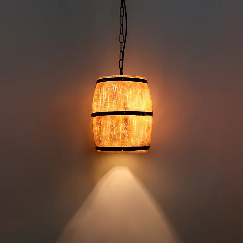 Afralia™ Resin Barrel Pendant Lamp for Home, Restaurant, Bar and Cafe Decor