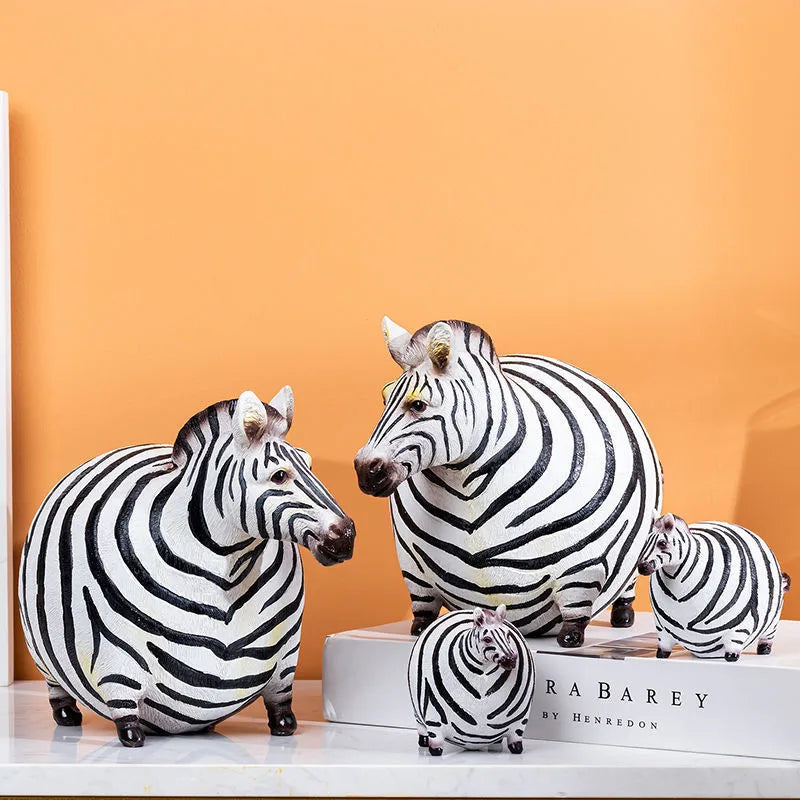 Afralia™ Big Belly Zebra Resin Sculpture: Modern Decor for Home, Office, Living Room