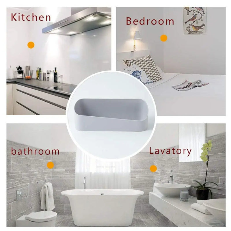 Afralia™ Traceless Shelf: High-Quality Self-Adhesive Wall Storage Box for Bathroom and Kitchen