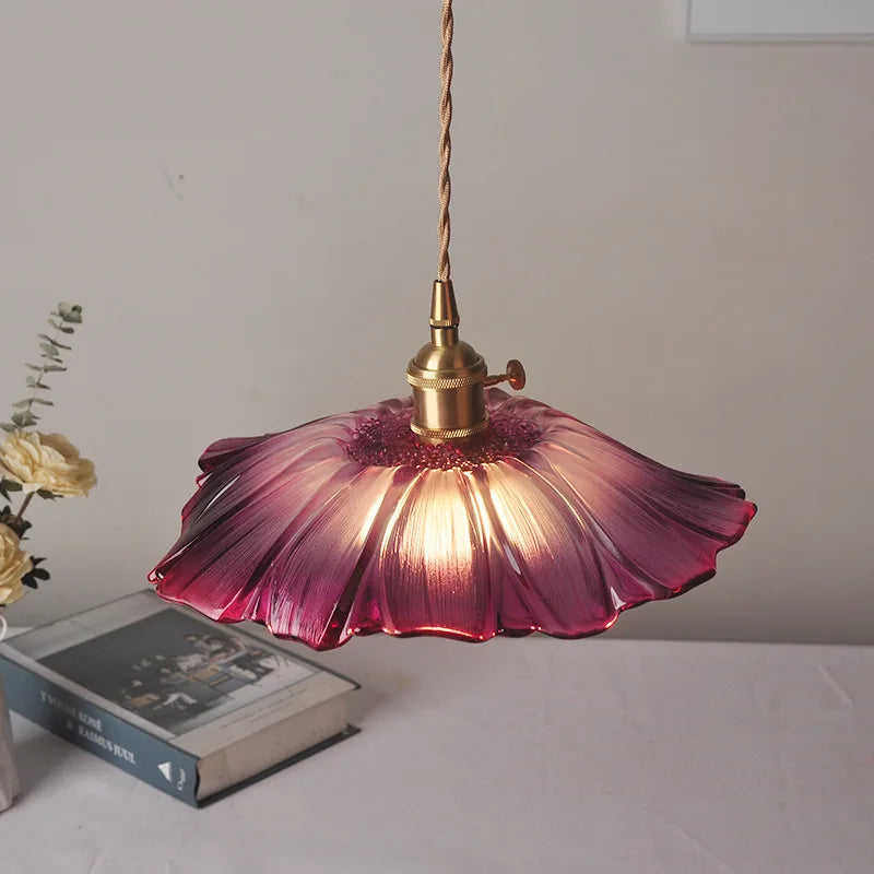 Afralia™ Nordic Purple Glass LED Pendant Light - Modern Hanging Lamp for Home Decor