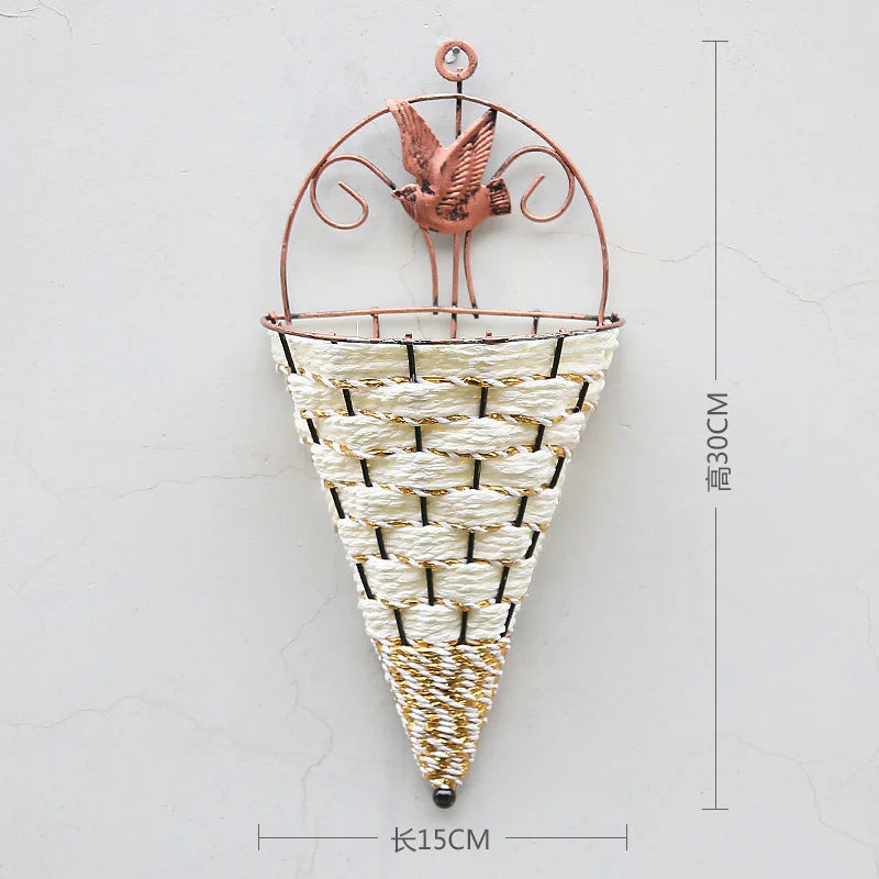 Afralia™ Rattan Vine Rose Wall Hanging: Home Wedding Door Decor Artificial Flowers