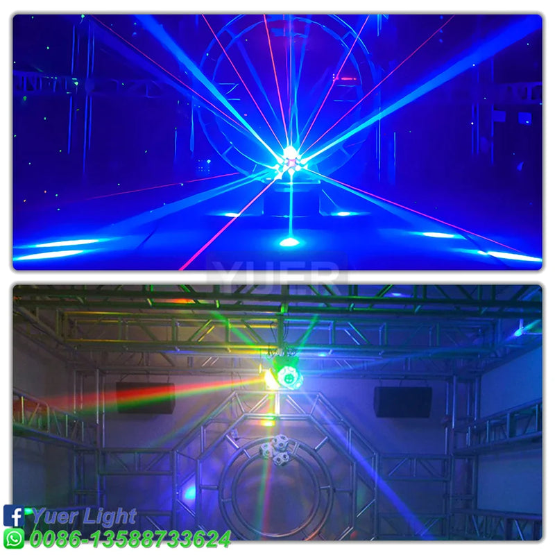 Afralia™ RGB Laser Beam Moving Head Light 18x10w DJ Disco Xmas Party Lights