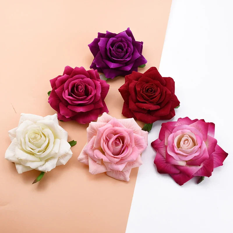 Afralia™ Flannel Rose Wedding Wall Décor Artificial Flowers Home Christmas Decoration