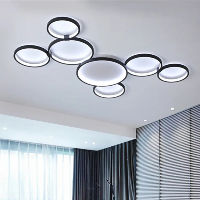 Afralia™ Modern Nordic LED Ceiling Lamp with Remote Control for Living Room and Study