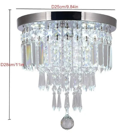 Afralia™ Diamond Crystal LED Ceiling Chandelier Pendant Light for Elegant Living Spaces