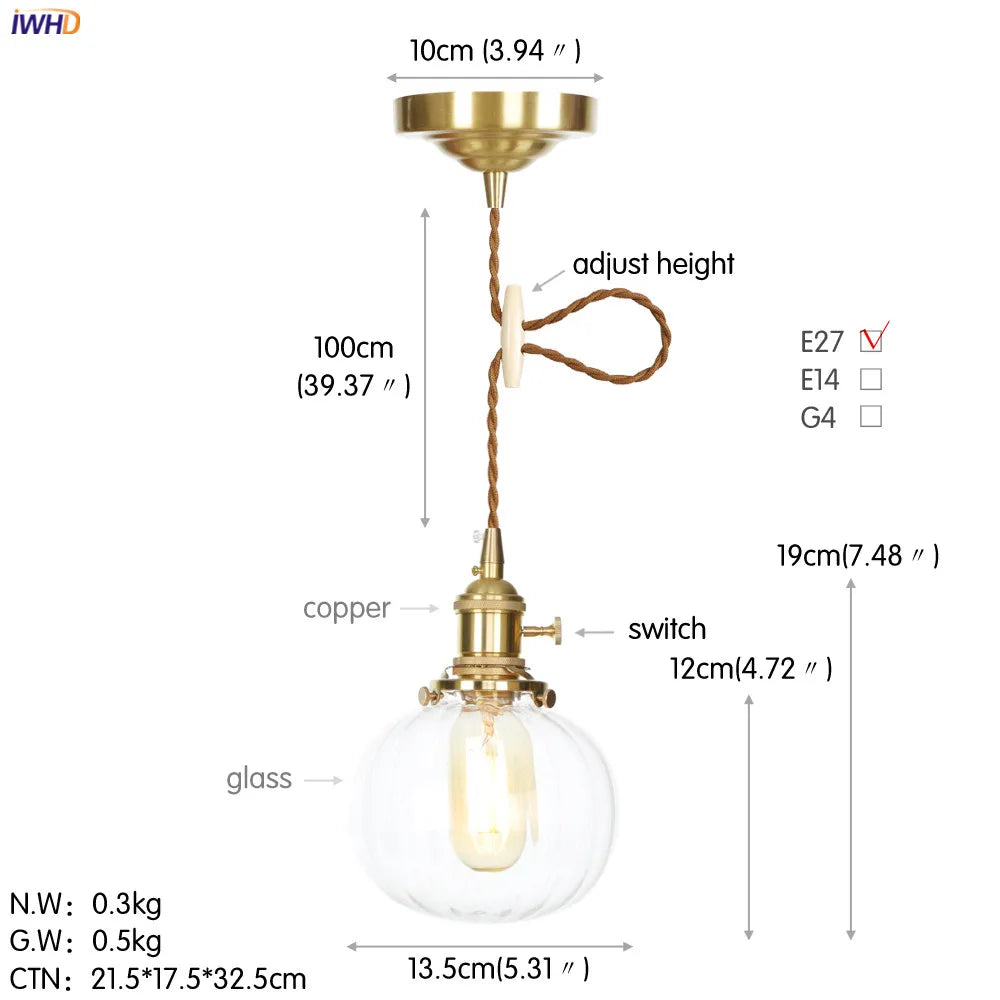 Afralia™ Nordic White Glass Pendant Lights with Japan Copper Finish