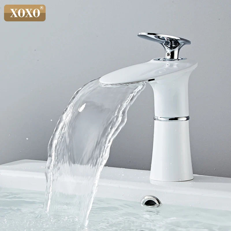 Afralia™ Waterfall Basin Faucet Single Handle Mixer Tap for Bathroom