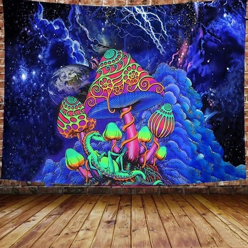 Afralia™ Illusory Mushroom Art Tapestry - Colorful Hippie Wall Hanging