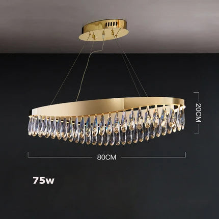 Afralia™ Crystal Stainless Steel LED Chandelier for Foyer