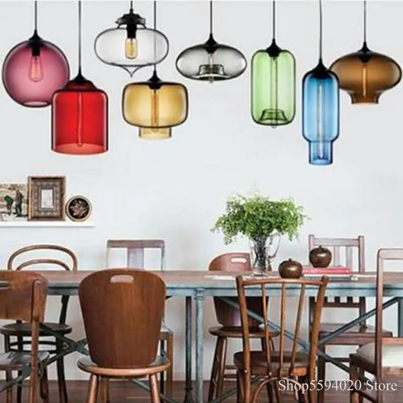 Afralia™ Nordic Glass Pendant Lamp Hanging Light for Home Decor