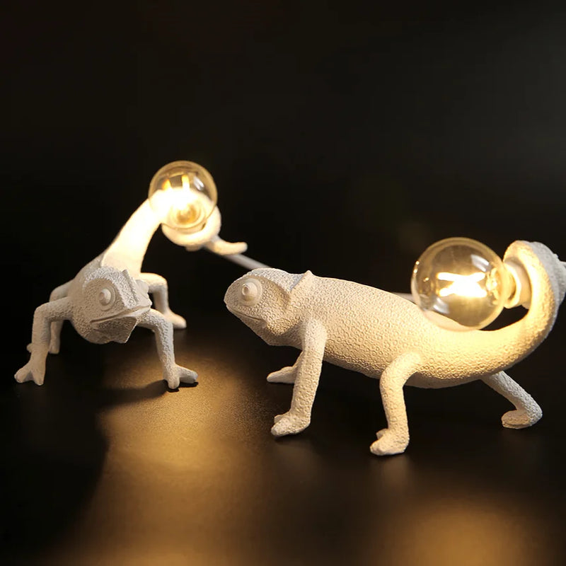 Afralia™ Chameleon Table Lamp: Nordic LED Resin Animal Night Light for Bedroom and Living Room