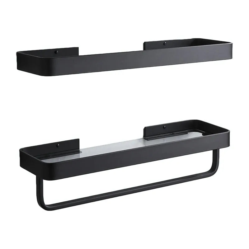 Afralia™ Glass Corner Shelf with Bar for Bath and Kitchen Storage