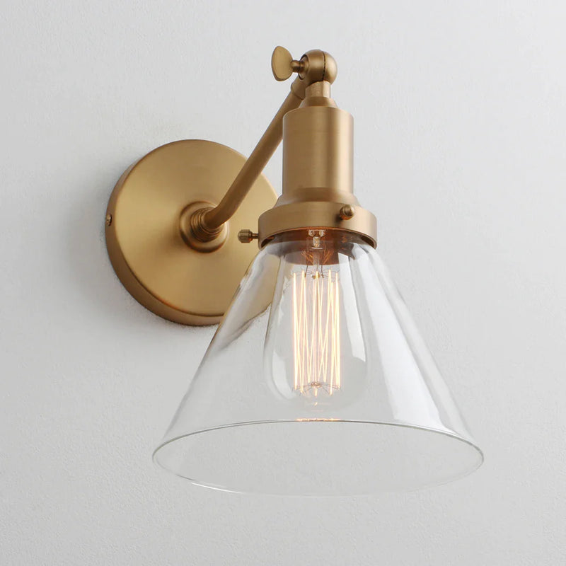 Afralia™ Vintage Industrial Clear Glass Wall Sconce Light Fixture