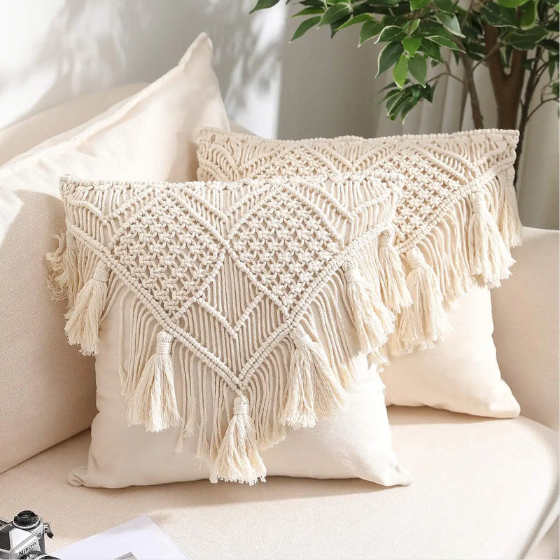 Afralia™ Bohemian Style Beige Cushion Cover for Home Decoration - 30x50cm/45x45cm