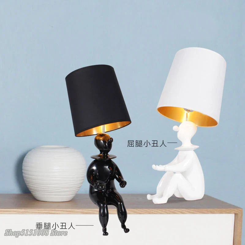 Afralia™ Clown Desk Lamp: Modern Style, Creative Design, Character Table Lighting for Bedroom.
