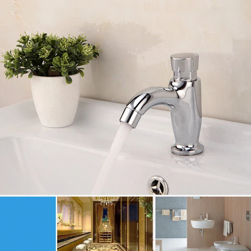 Afralia™ Self Closing Basin Faucet, Time Delay Auto Touch Tap for Water Saving