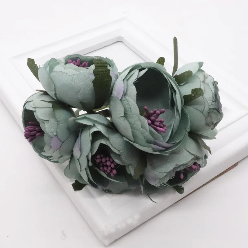 Artificial Silk Flower Bouquet Wedding Decor Peony Rose Flowers by Afralia™