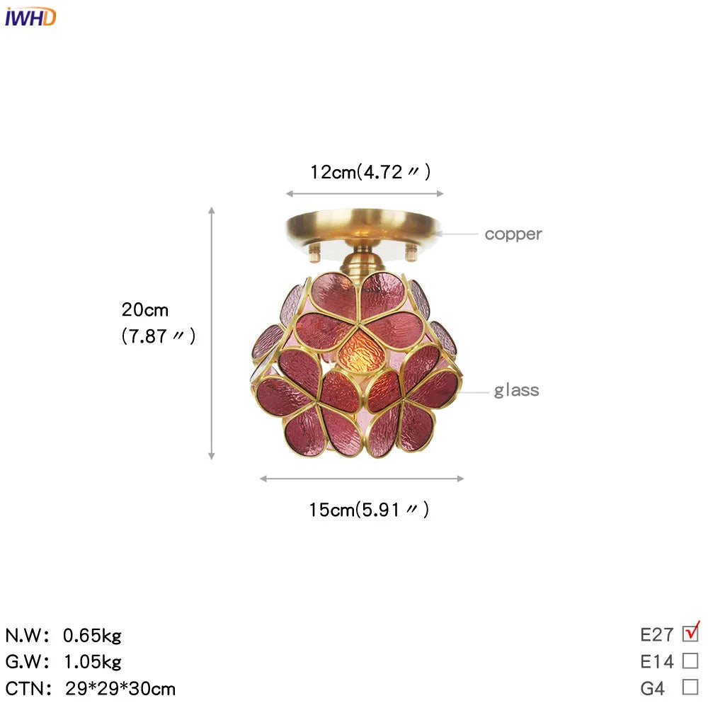 Afralia™ White Glass LED Ceiling Light Fixture, Nordic Modern Copper Ceiling Lamp
