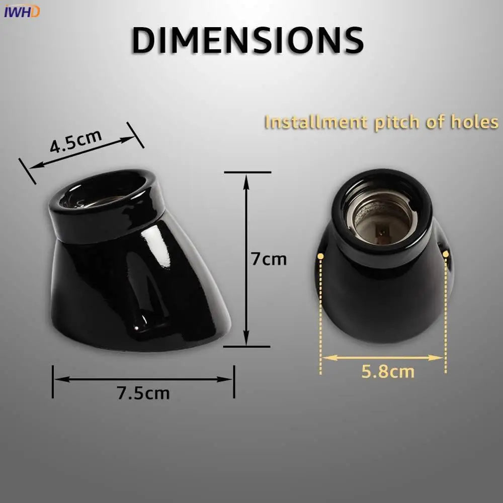 Afralia™ Ceramic E27 Lamp Holder Socket Fitting Vintage Base for Table Light