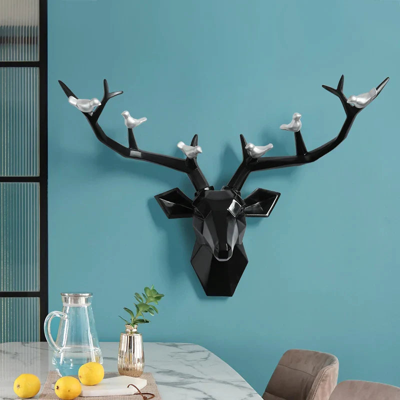 Afralia™ Deer Head Wall Decor Sculpture | Modern Abstract Animal Statue for Home Decor