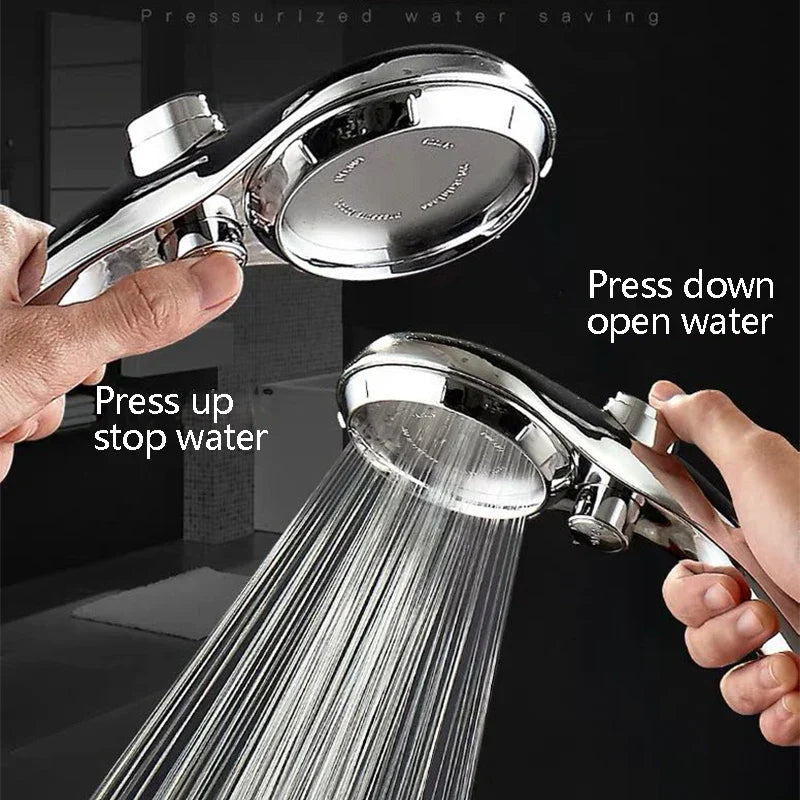 Afralia™ High Pressure ABS Shower Head with Stepless Adjustable Button Rotation