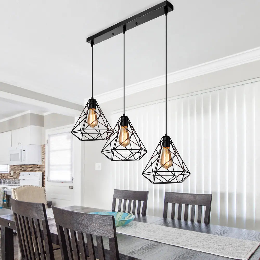 Afralia™ Modern Black LED Pendant Chandelier for Kitchen & Living Room Lighting