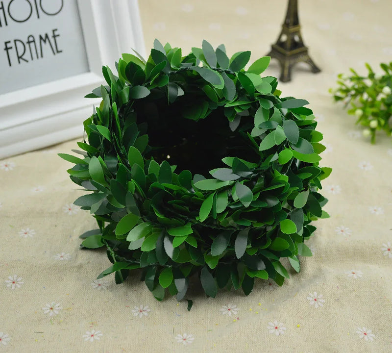 Afralia™ Green Leaf Vine Wreath Garland for Wedding & Christmas Home Decor