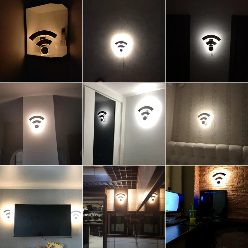 Afralia™ Acrylic WIFI Wall Light - Home Decor Sconce for Living Room, Bedroom, Restaurant