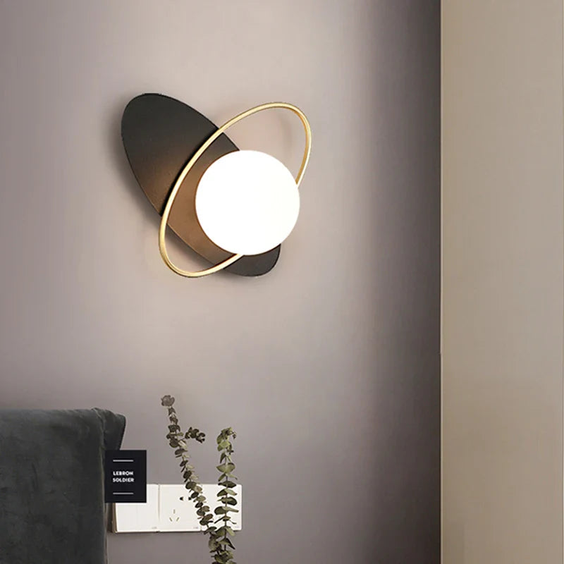 Afralia™ Glass Gold LED Wall Lamp for Chic Indoor Lighting