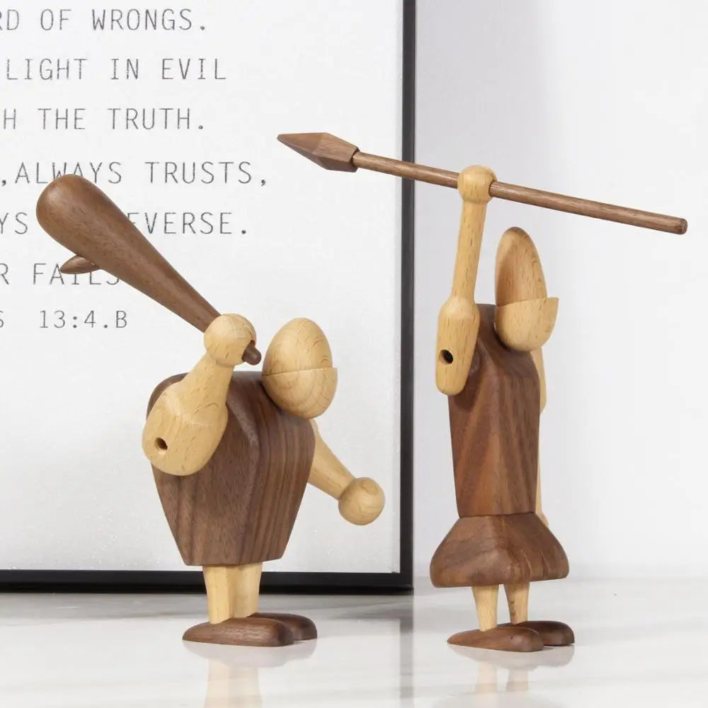 Afralia™ Black Walnut Wood Carving Figurines Nordic Style Room Decor Crafts & Gifts