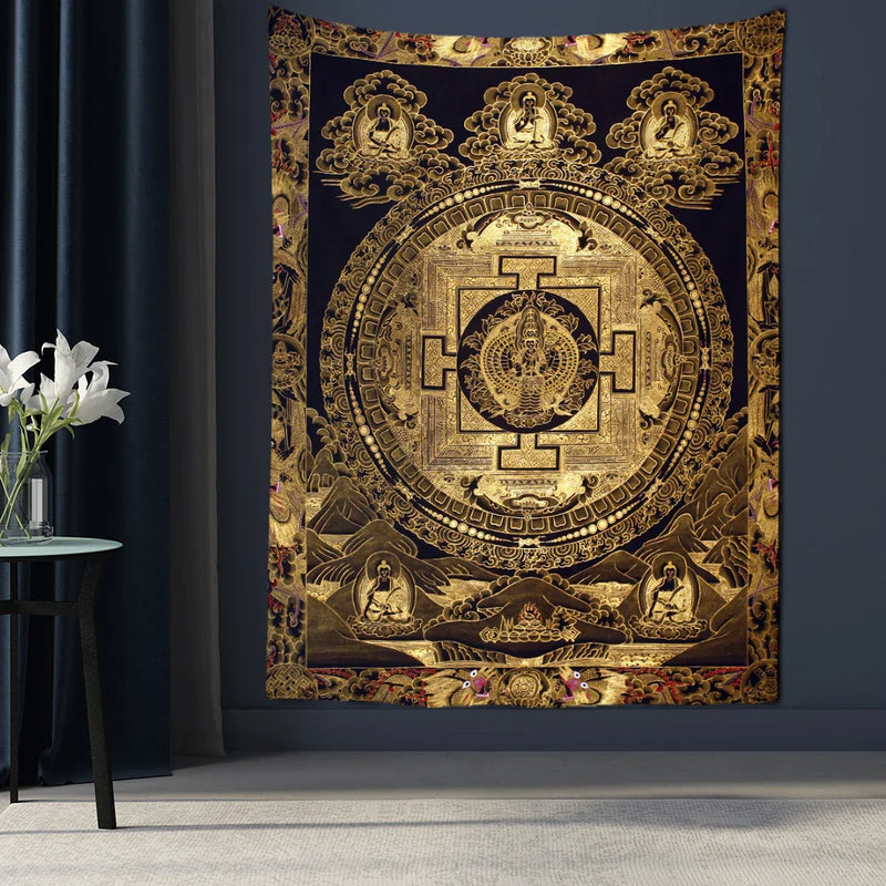 Dragon Totem Tarot Tapestry Wall Hanging Mandala Witchcraft Boho Hippie Bed Sheet Afralia™ Tarot Tapestry