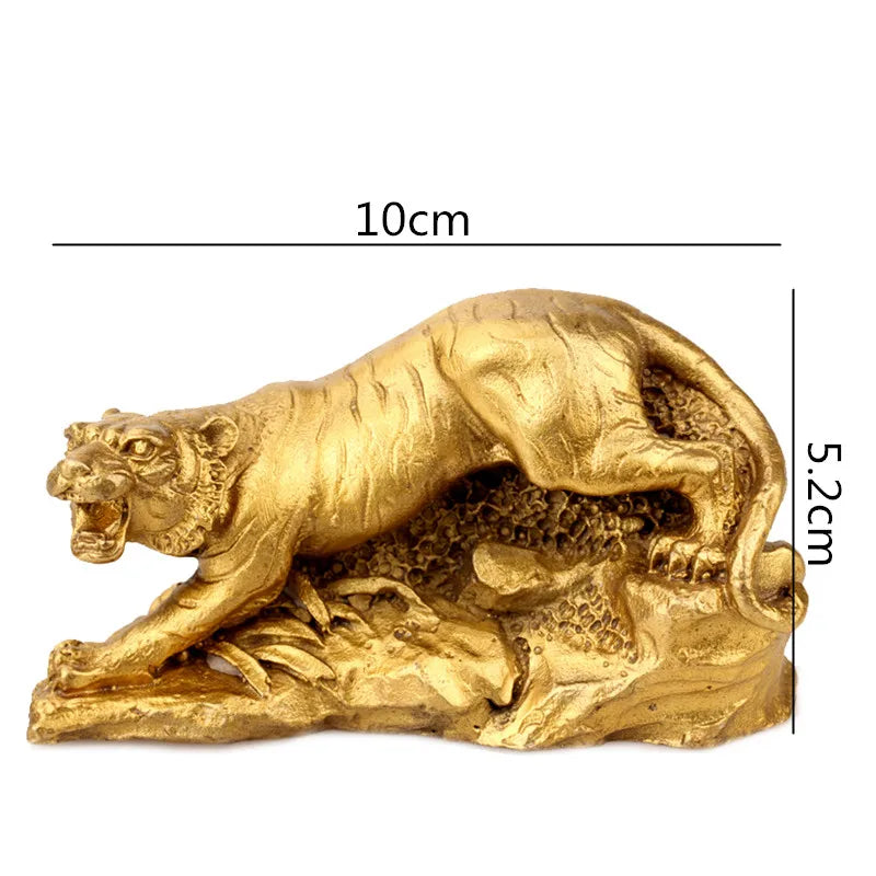 Afralia™ Retro Brass Zodiac Animal Sculpture. Chinese Modern Home Decor Craft.