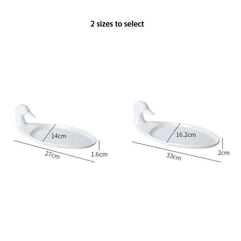 Afralia™ White Duck Ceramic Plates Set for Serving, Dining & Decoration