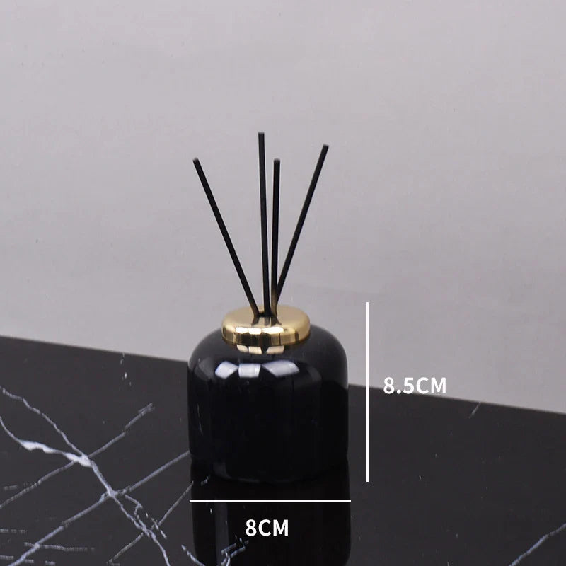 Afralia™ Nero Marquina Marble Bathroom Set - Golden Luxury Bathroom Accessories