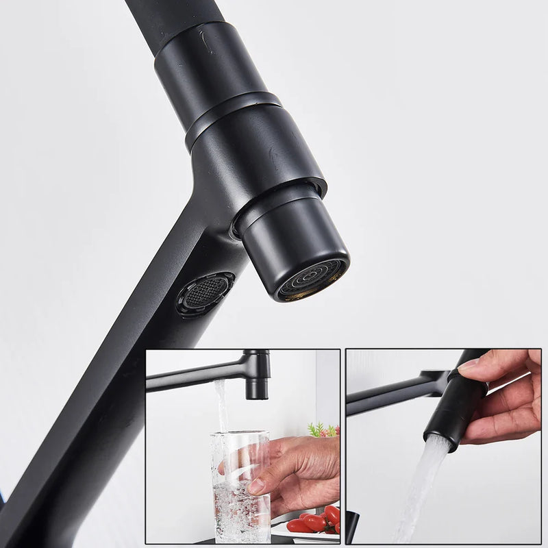 Afralia™ Black Water Filter Kitchen Faucet Hot Cold Water Mixer Tap 4 Colors