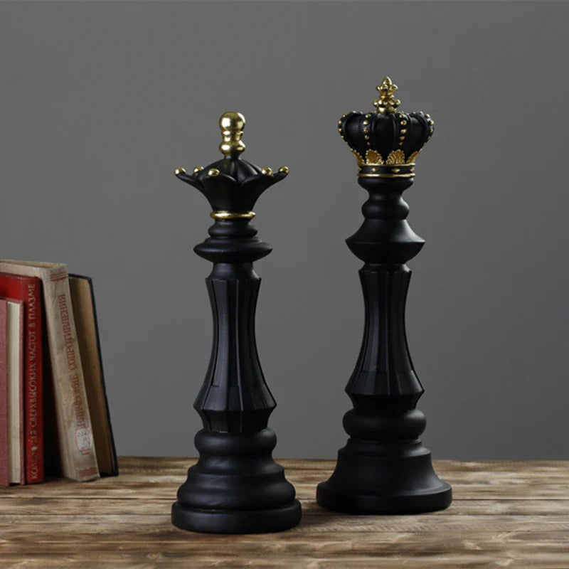 Afralia™ Chess Pieces Figurines: The Queen's Gambit Decor for Home & Office