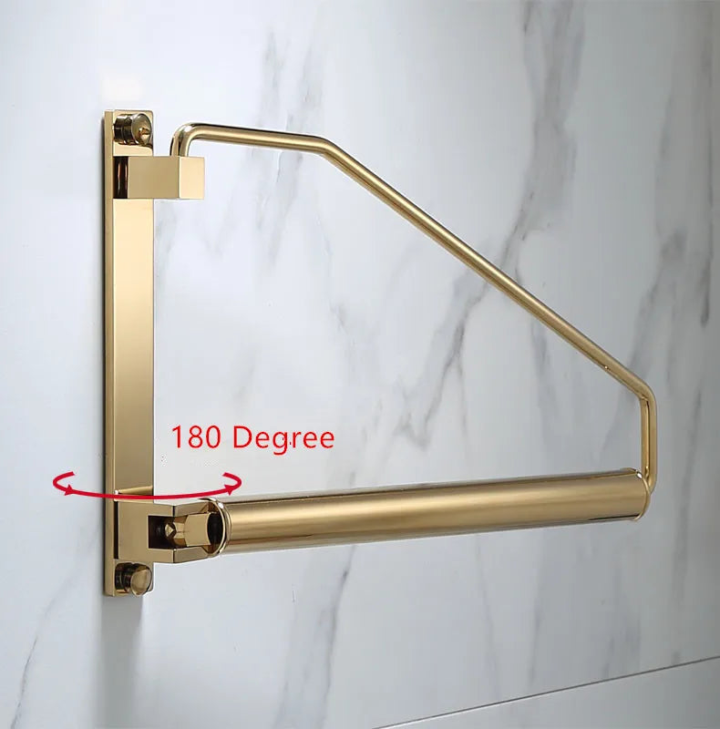 Afralia™ Brass Gold Wall Clothing Hanger Holder Organizer Rack for Folding Drying