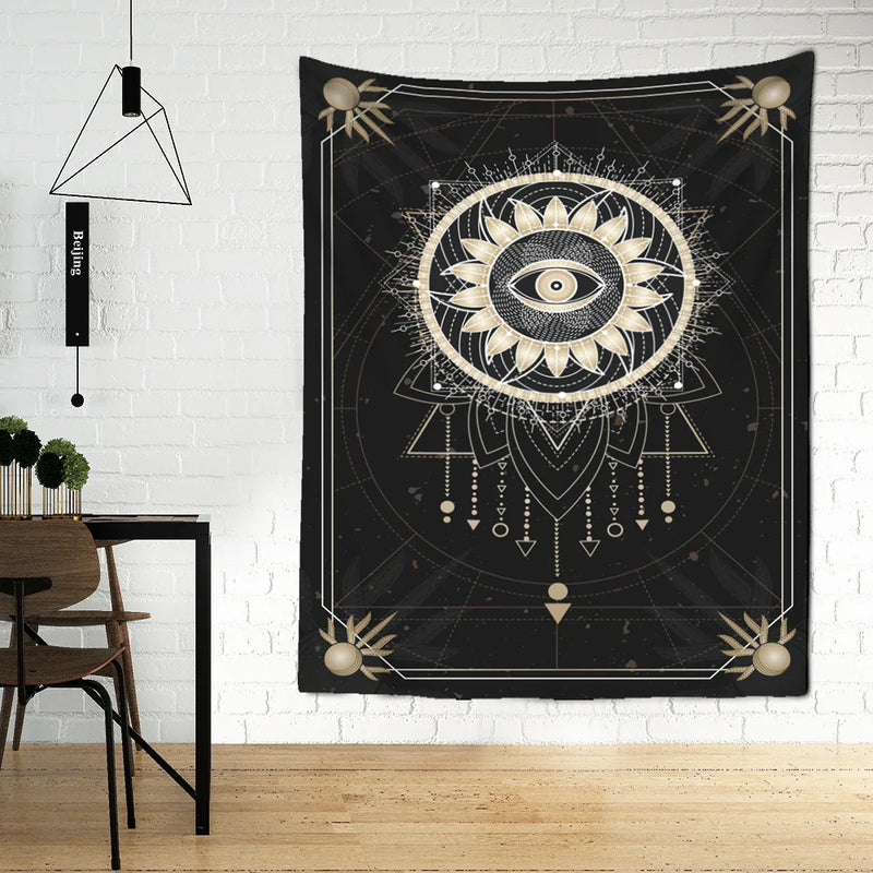 Afralia™ Tarot Card Tapestry Wall Hanging Hippie Witchcraft Constellation Art Dorm Decor