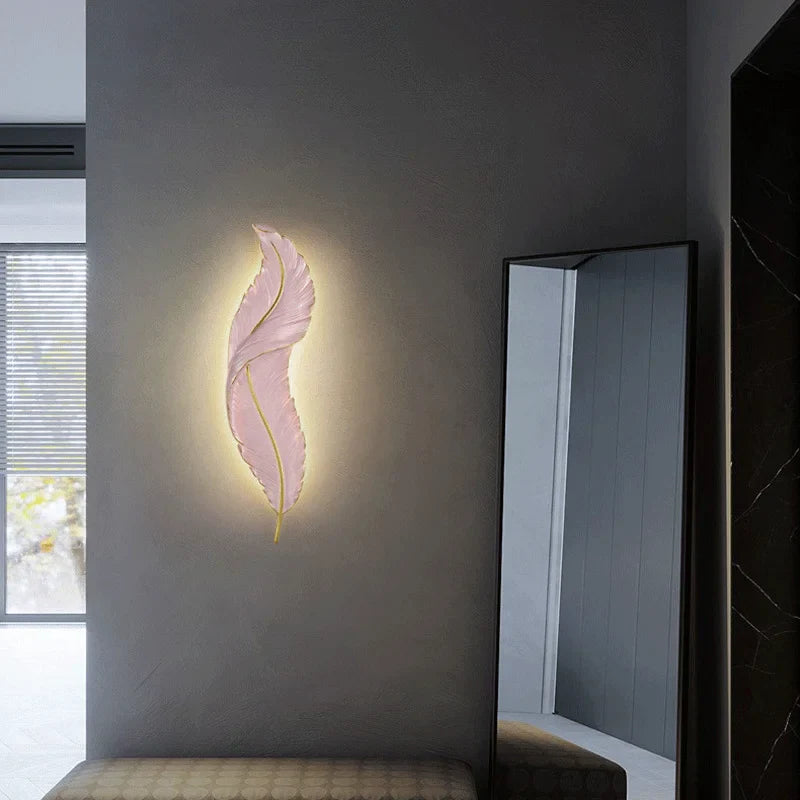 Afralia™ Nordic Feather Wall Sconces LED Bedroom Living Room Lighting