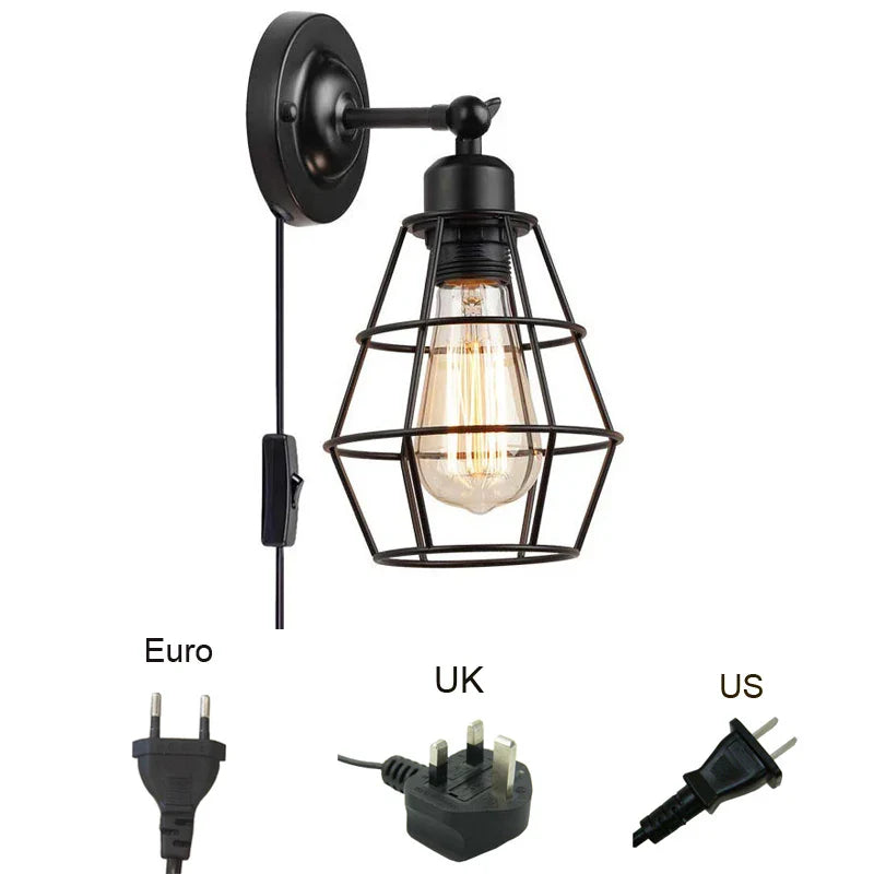 Afralia™ Vintage Industrial Wall Lamp for Indoor Lighting at Home