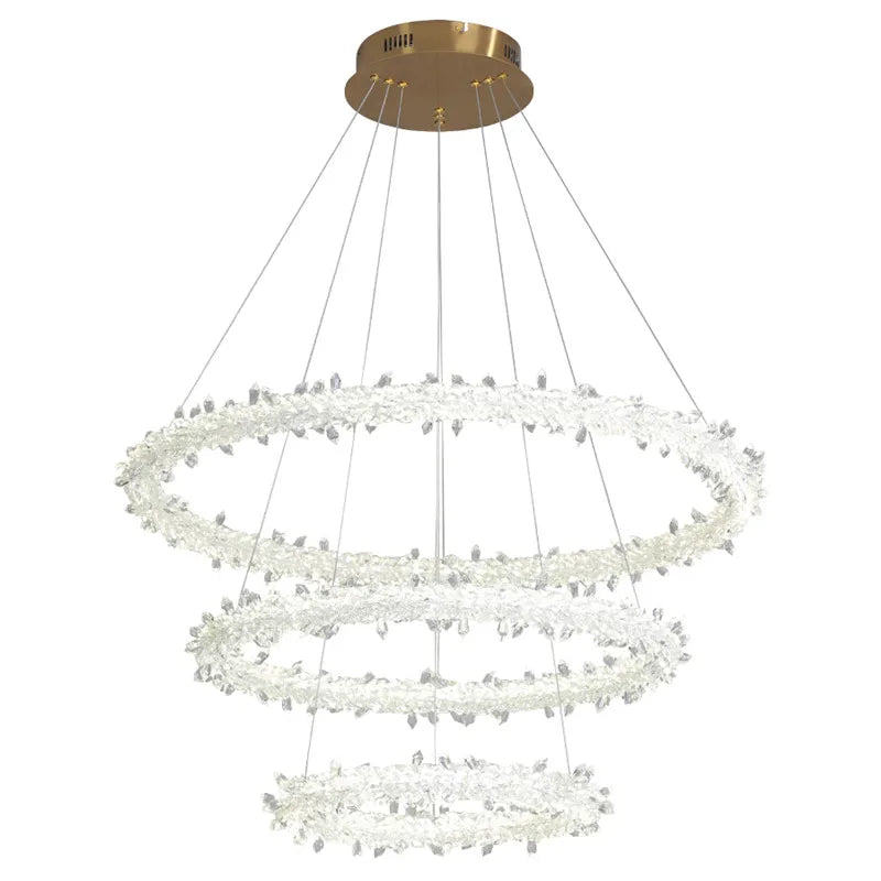 Afralia™ Firefly Crystal Chandelier Ring for Living and Dining Room Luxe Ambiance