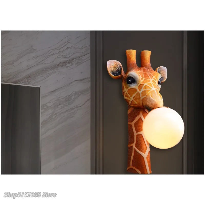 Afralia™ LED Giraffe Wall Lamp: Modern European Cartoon Design for Home Living Room Bedroom