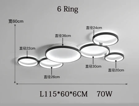 Afralia™ Nordic Remote Control LED Ceiling Lamp for Living Room, Study Room - Modern & Creative