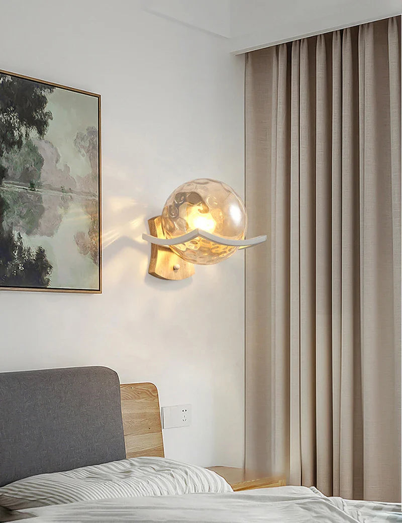 Afralia™ Japanese Moon Wood Wall Lamp - Minimalist Design - LED Sconce Lights