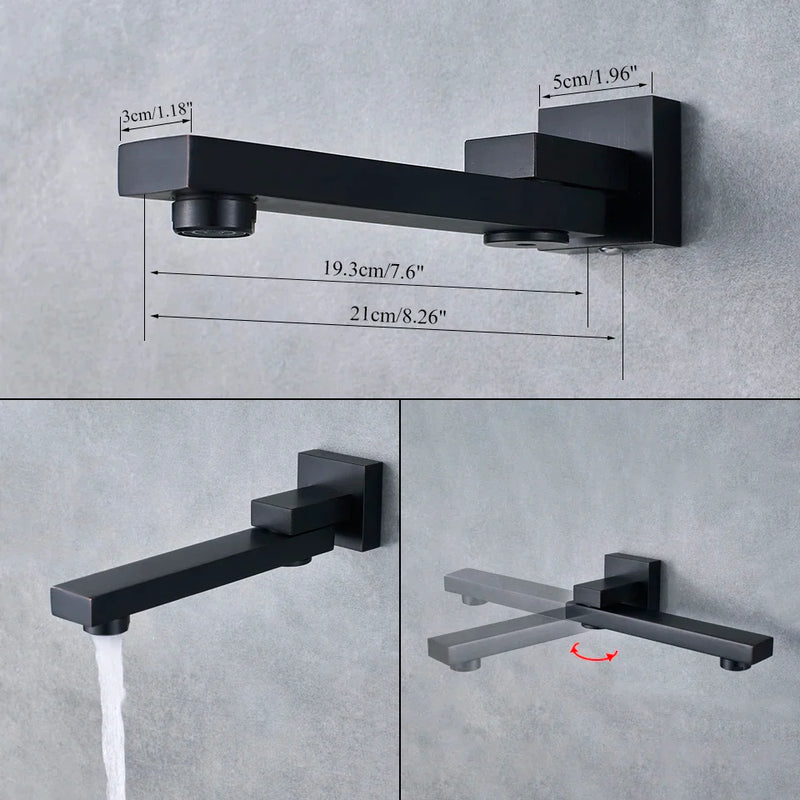 Afralia™ Black Shower Faucet Set with Rainfall Head and Hand Sprayer