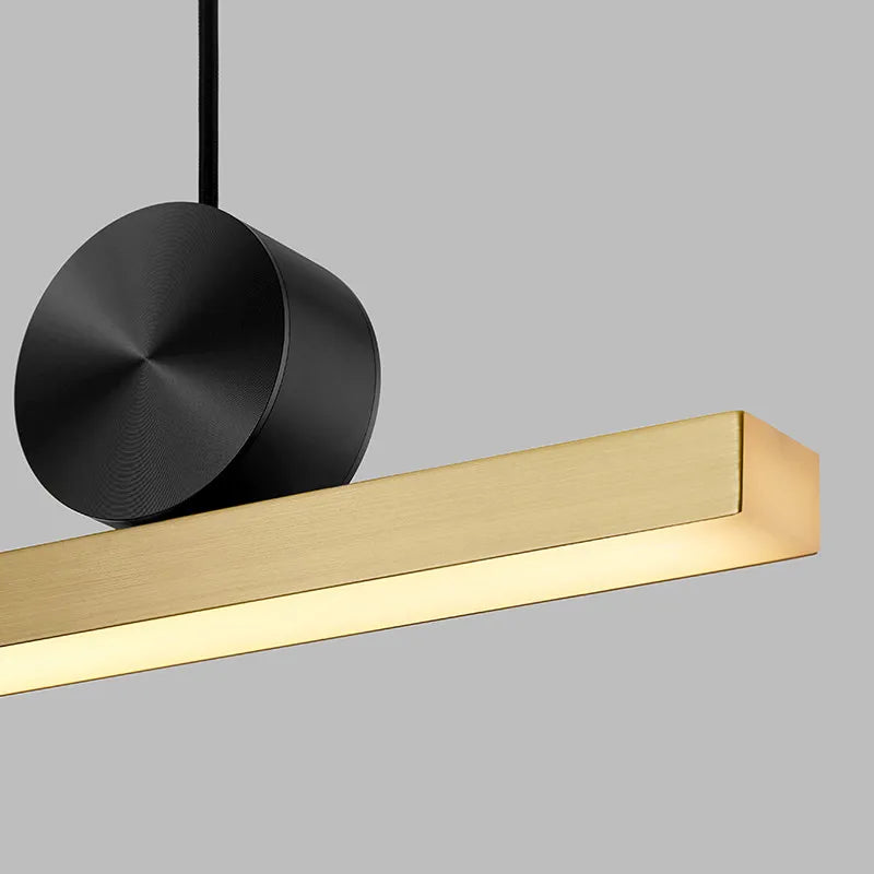 Afralia™ Linear LED Gold Pendant Light for Island, Restaurant, Bar - Nordic Designer Style