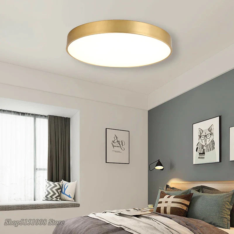 Afralia™ Gold Acrylic LED Ceiling Light - Modern Ultra-Thin Surface, Nordic Design