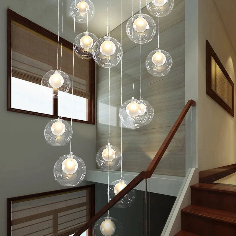 Afralia™ Bubble LED Chandelier: Modern Art Glass Ball Lighting for Home, Hotel, Hallway
